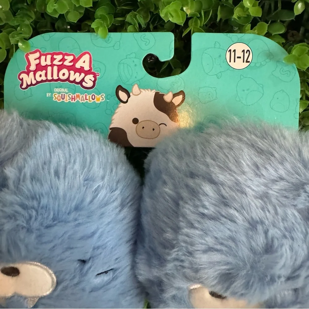 Squishmallows Fuzzamellows Harvey the Walrus Toddler Slippers Size 11-12 NWT